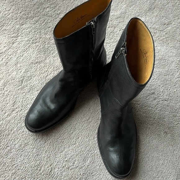 Cole Haan men’s black leather midcalf zip boot. - Picture 2 of 9